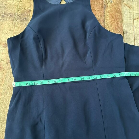 Dessy Collection womens size 16R Crepe Sleeveless Dress With Open Back Midnight - Picture 3 of 7